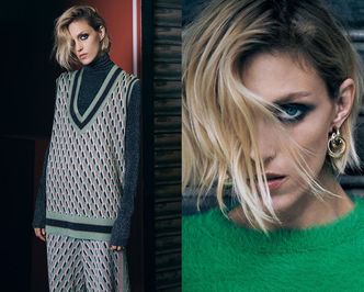 Zasępiona Anja Rubik prezentuje jesienne trendy w katalogu sieciówki