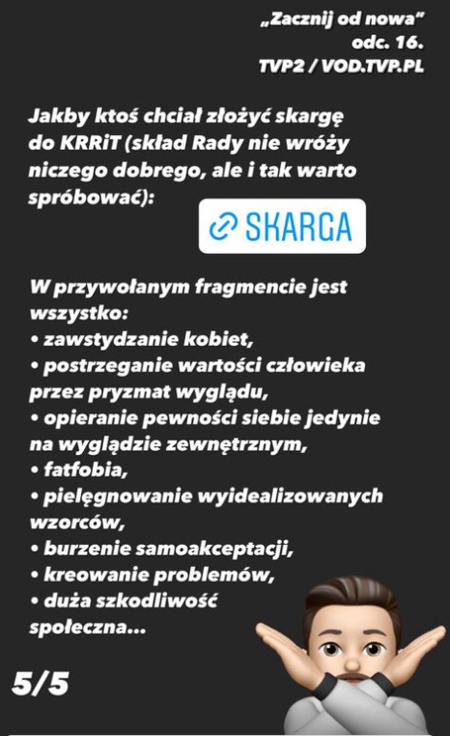 W programie Telewizji Polskiej o metamorfozach prowadzące bezlitośnie oceniały wygląd uczestniczki