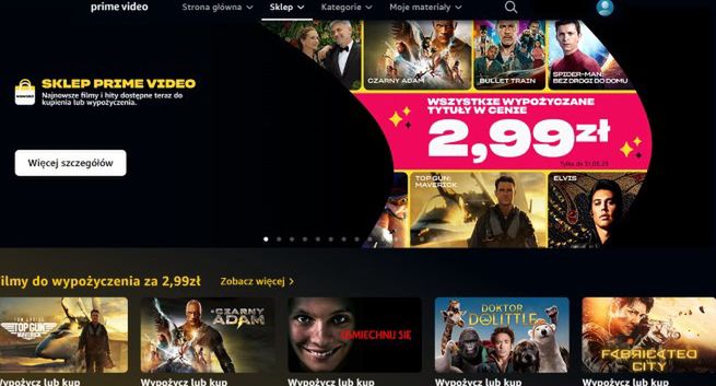 Amazon Prime Video z wypożyczalnią filmów. Hity SkyShowtime i HBO Max od 2,99 zł