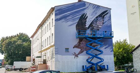 Mural z rybołowem