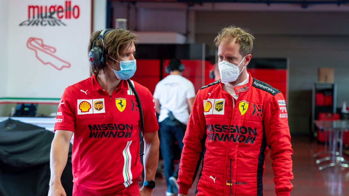 Ferrari podczas testów na Mugello