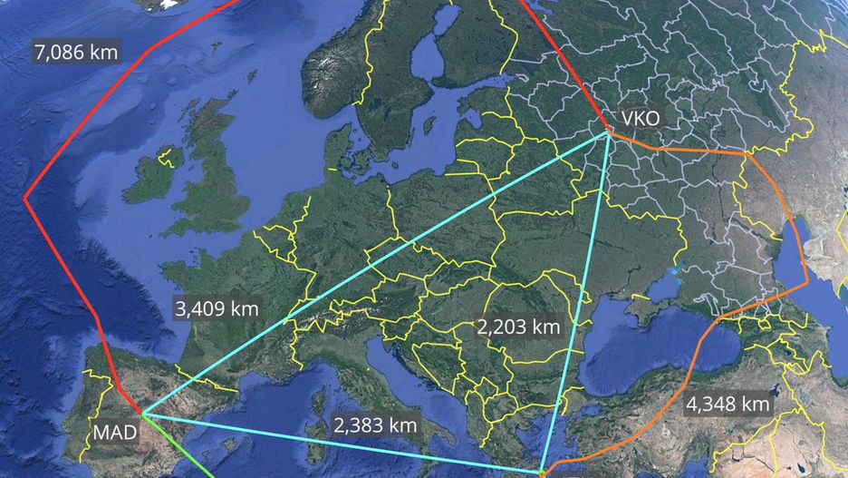 Tak wytglądał przelot rosyjskiego samolotu, który nie mógł pokonać nowrmalnie trasy z powody zakazów