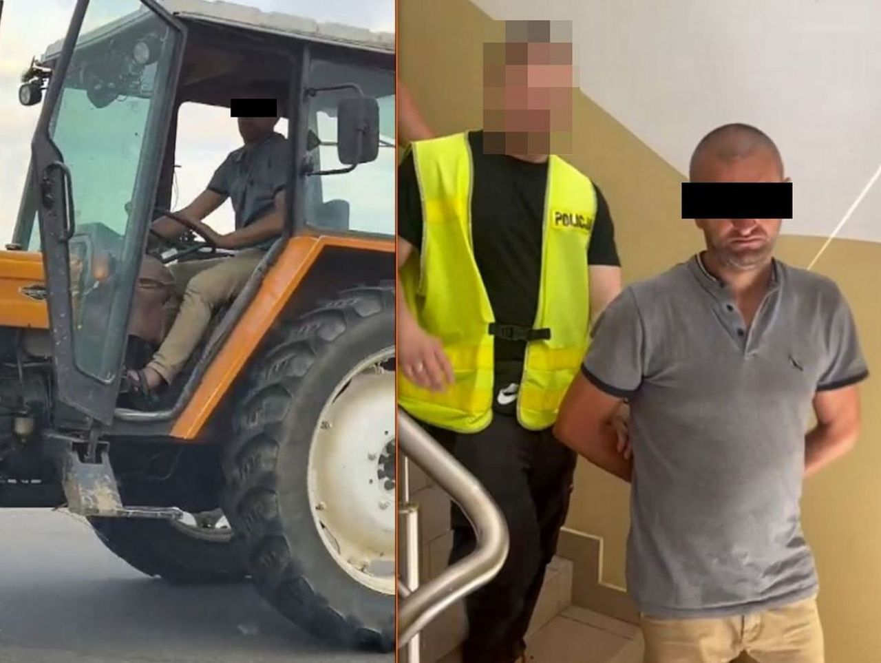 Lubelskie: Po pijaku ukradł ciągnik. Trąbił pod komendą policji