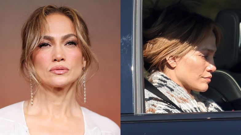 Jennifer Lopez bez grama makijażu przyuważona podczas przejażdżki samochodem