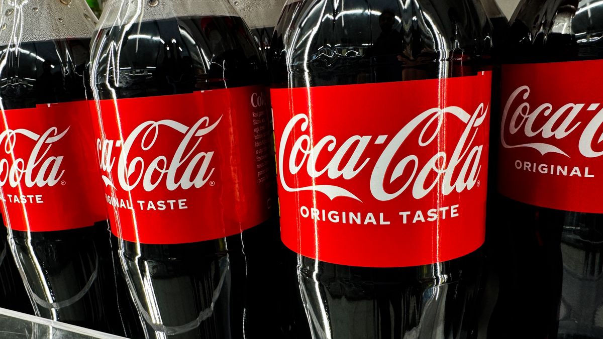 Coca-Cola bottles are seen in a store in Poland on July 18, 2025. (Photo by Jakub Porzycki/NurPhoto via Getty Images)