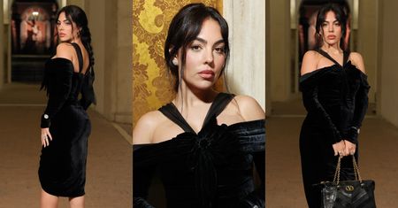 Georgina Rodriguez zachwyciła w Rzymie. Czarna aksamitna suknia za 21 TYSIĘCY ZŁOTYCH zrobiła furorę (ZDJĘCIA)