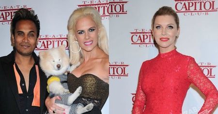 Dwie Żony Hollywood: Iwona Burnat z ukochanym i pieskiem oraz Kinga Korta na premierze "Przekręt niedoskonały"
