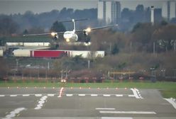 Chwile grozy na lotnisku. Silny wiatr miotał samolotami