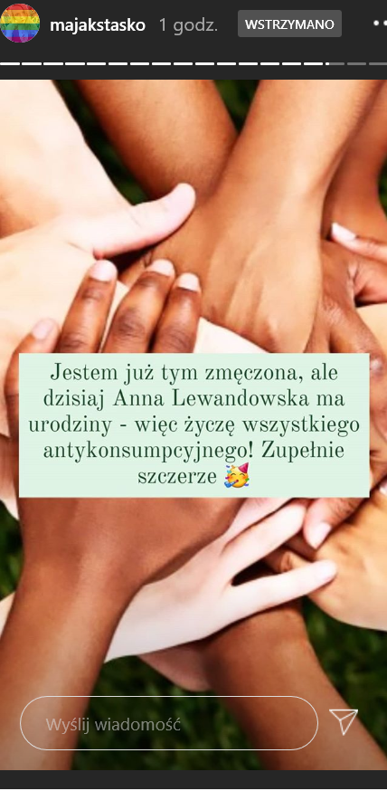 Maja Staśko składa życzenia Annie Lewandowskiej