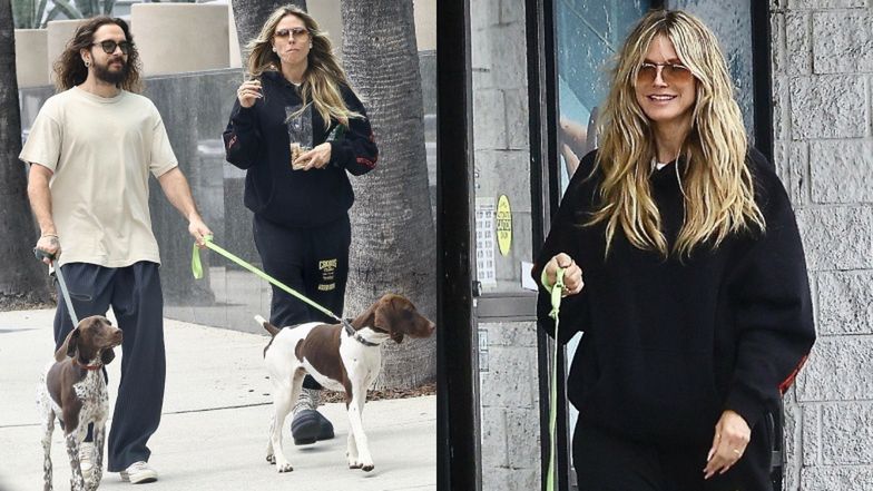 Heidi Klum i Tom Kaulitz na spacerze z psami
