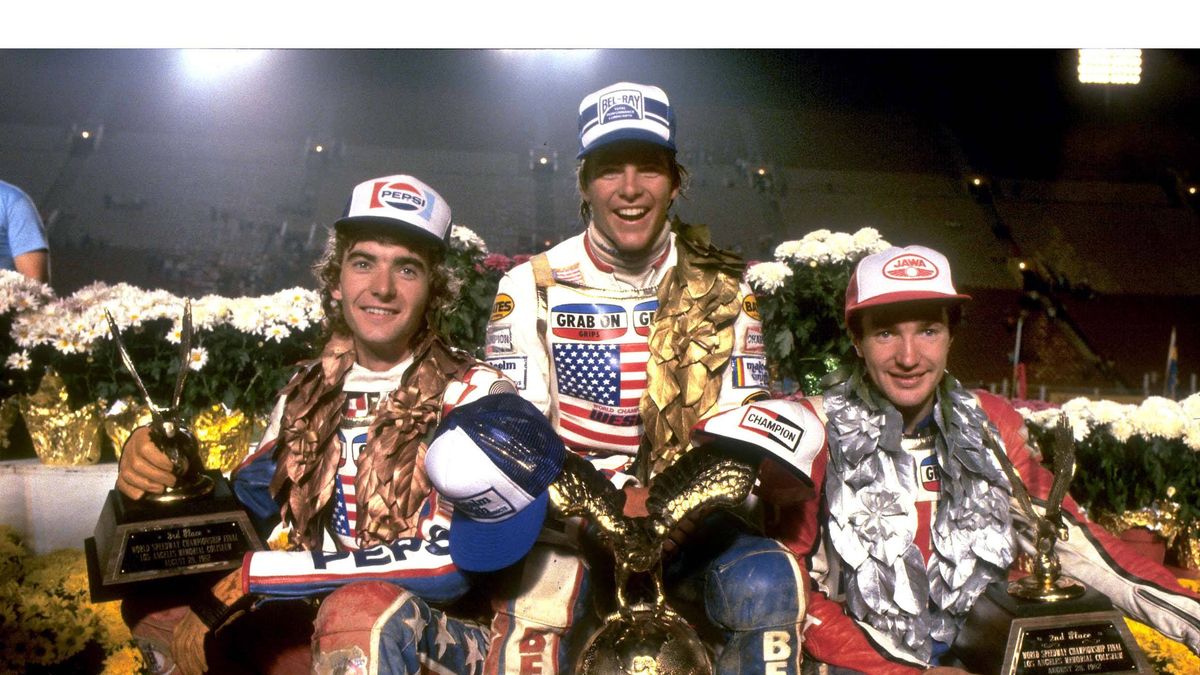 Na zdjęciu od lewej: Dennis Sigalos, Bruce Penhall, Les Collins