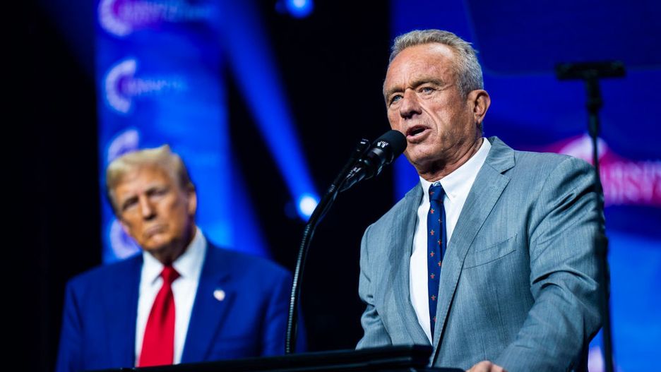 Trump Campaign
Duluth, GA - October 24 : Robert F. Kennedy Jr. speaks with Republican presidential nominee former President Donald Trump at a Turning Point Action Rally in Duluth, GA on Wednesday, Oct. 23, 2024. (Photo by Jabin Botsford/The Washington Post via Getty Images)
The Washington Post