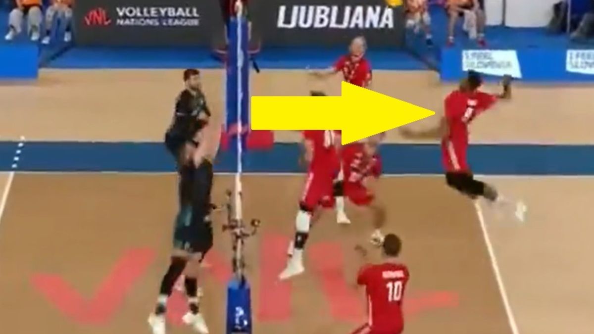 Polsat Sport / Wilfredo Leon w meczu Ligi Narodów: Polska - Argentyna