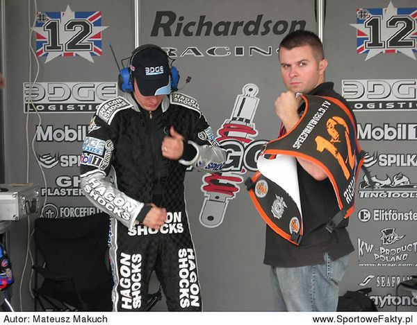 Lee Richardson i Jarosław Dymek podczas Grand Prix w Pradze w 2006 roku