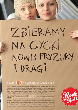 Zbierają "na cycki, nową fryzurę i dragi". 1% dla Rak'n'Roll