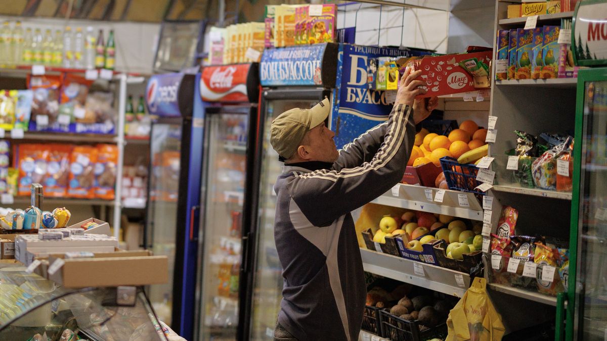 AVDIIVKA, UKRAINE - MARCH 21: A seller takes cat food from a shelf behind a counter of a grocery store on March 21, 2023 in Avdiivka, Ukraine. On 24 February 2022, Russia invaded Ukraine in an escalation of the Russian-Ukrainian war that started in 2014. The full-scale invasion is the largest military attack in Europe since World War II. During the full-scale Russian invasion beginning in 2022, heavy fighting led to most of Avdiivka population fleeing and the city being largely destroyed. (Photo by Oleg Palchyk/Global Images Ukraine via Getty Images)