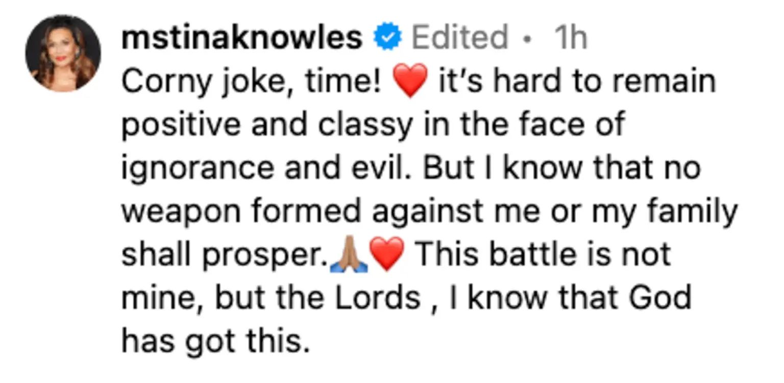 Tina Knowles reaguje na aferę z Kanye Westem