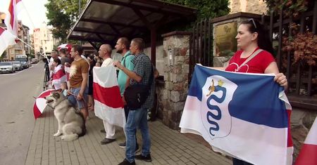 Akcja solidarności z Białorusinami w Białymstoku.