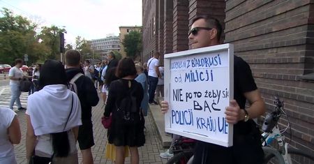 Protest przeciw brutalności policji we Wrocławiu.