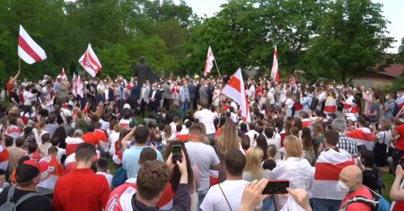 Tłumy na wiecach S. Cichanouskiej w Pradze.