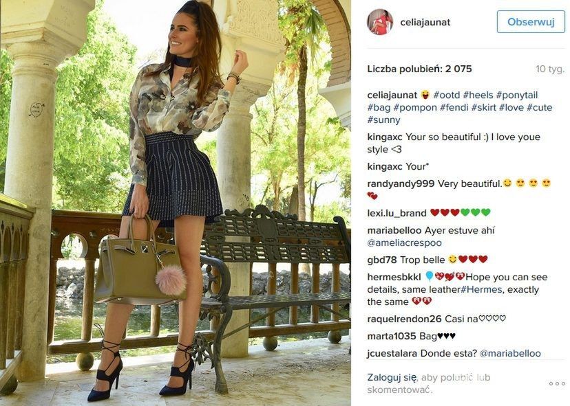 Celia Jaunat z torebką Birkin Hermes