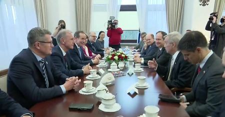 Spotkanie marszałka Senatu Tomasza Grodzkiego z delegacją amerykańskich senatorów
