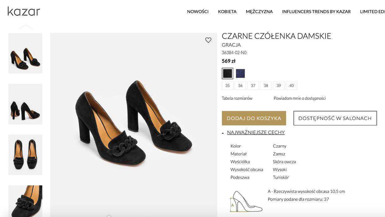 Czarne czółenka Kazar, które ma Bérénice Marlohe