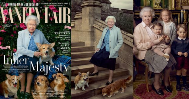 Królowa Elżbieta II z psami na okładce "Vanity Fair"! (ZDJĘCIA)