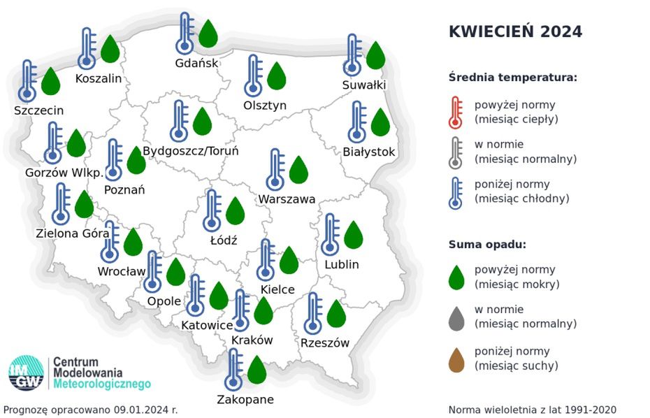 Pogoda długoterminowa. Eksperymentalna prognoza IMGW przewiduje chłodny kwiecień