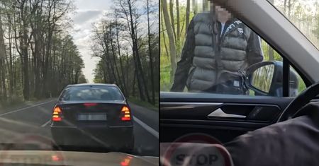 Zajechali drogę i mieli pretensje. "Czemu jesteśmy nagrywani?"