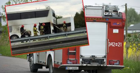 Pożar autobusu na autostradzie A1. Ewakuacja i ogromne korki