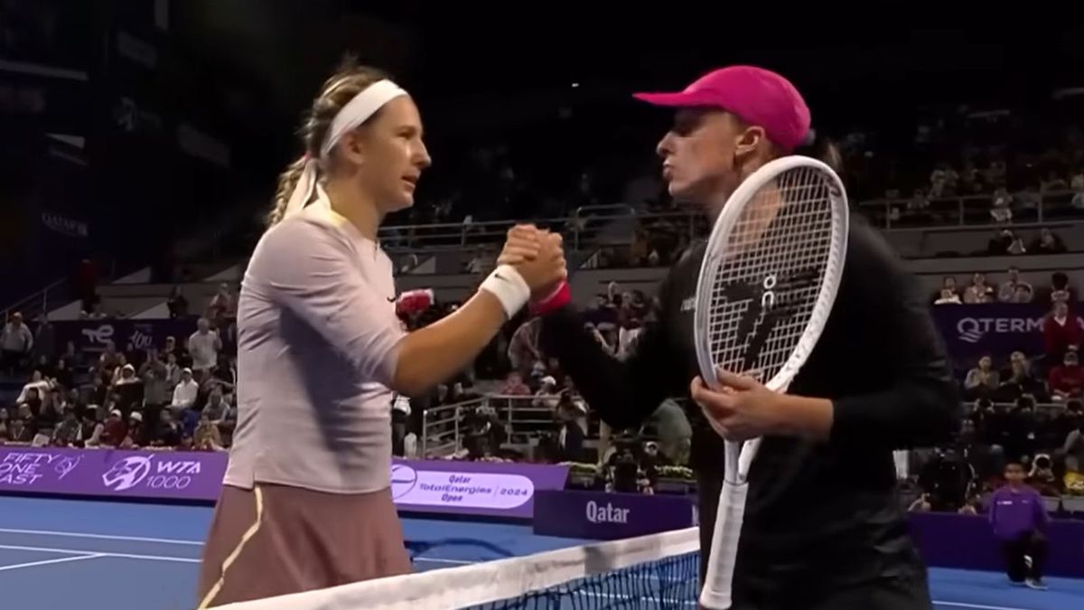 Wiktoria Azarenka i Iga Świątek po meczu w Dosze