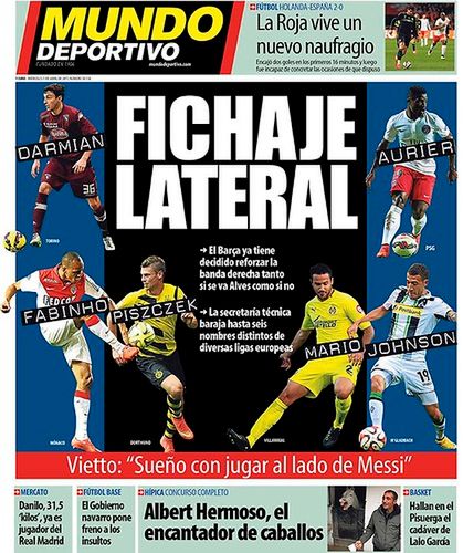 Środowe wydanie dziennika Mundo Deportivo.