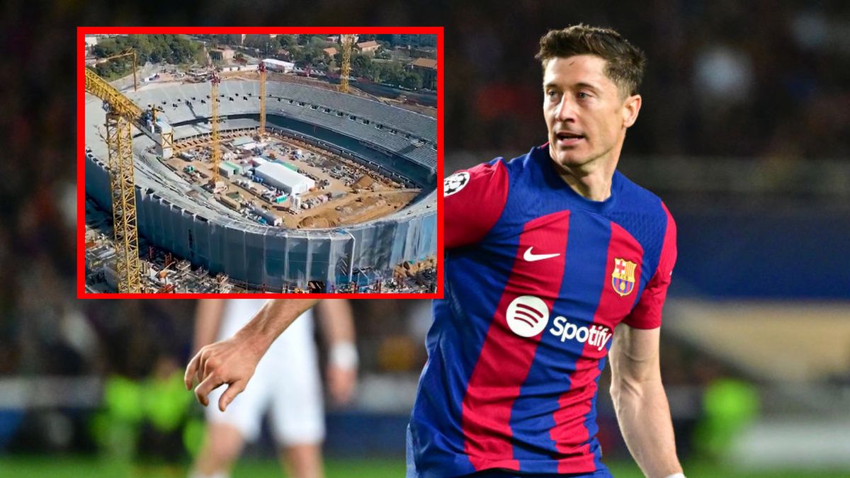 Robert Lewandowski i stadion FC Barcelony - Spotify Camp Nou