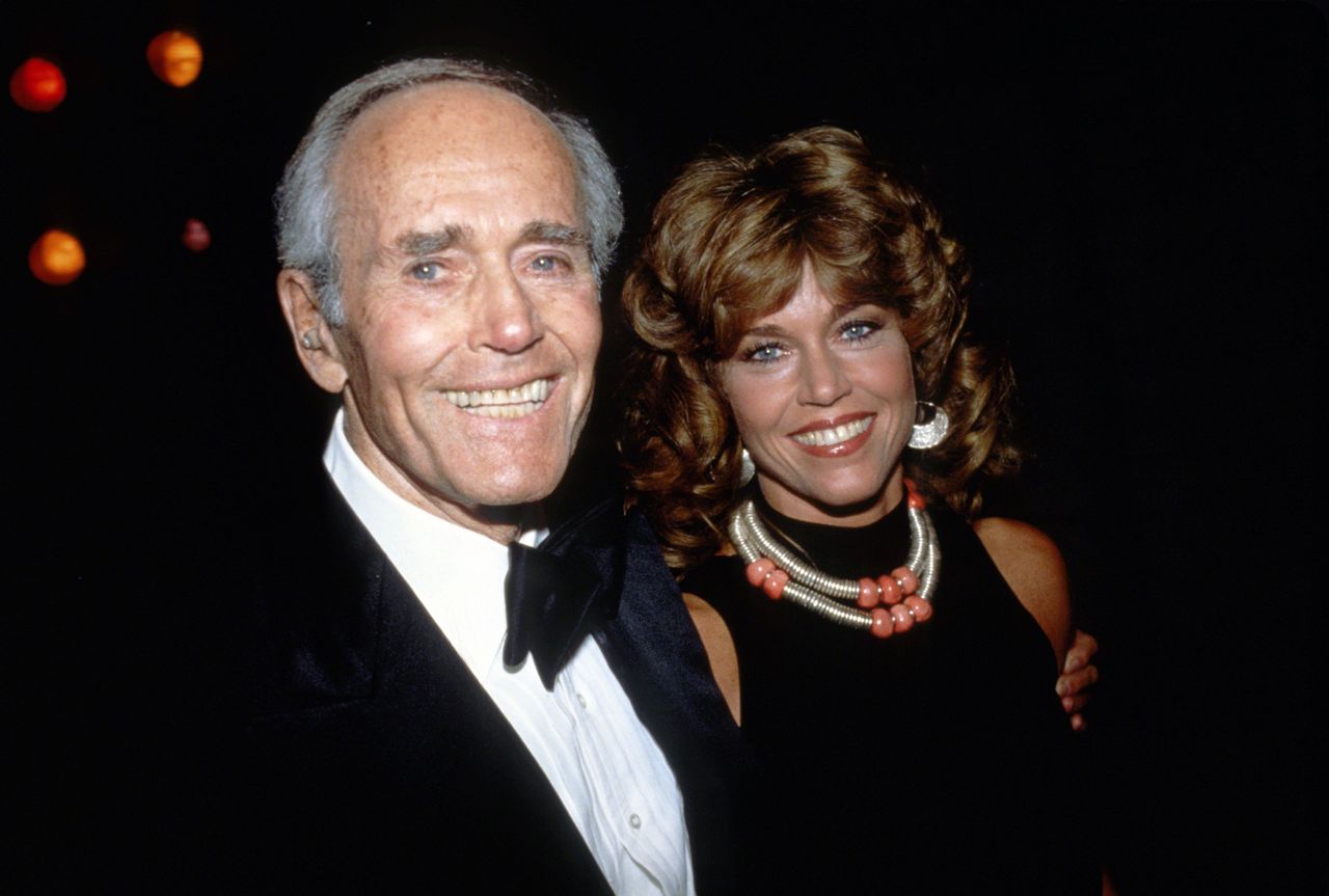 Jane Fonda z ojcem Henrym Fondą w Nowym Jorku ok. 1979 r.