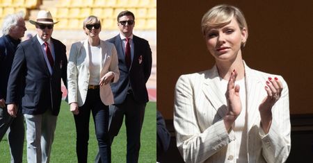 Księżna Charlene posyła delikatne uśmiechy na meczu rugby. Kibicowała wraz z mężem i młodszym bratem (ZDJĘCIA)