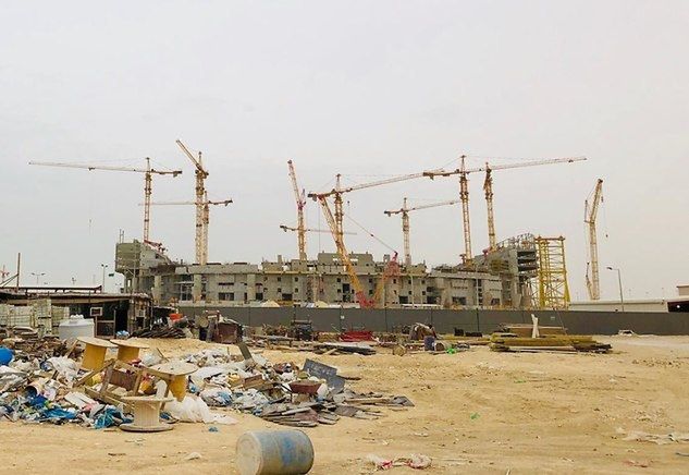 Na zdjęciu: budowa stadionu 