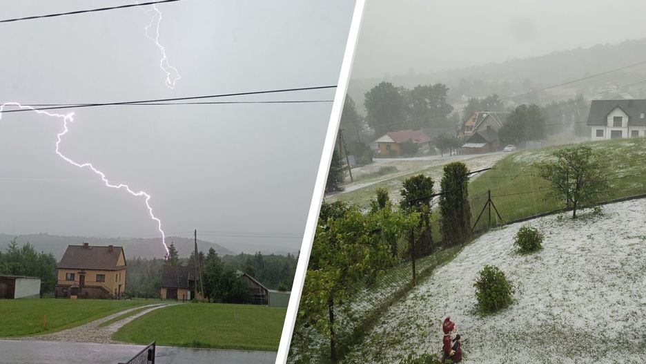 W wielu miejscach w kraju odnotowano opady gradu i burze