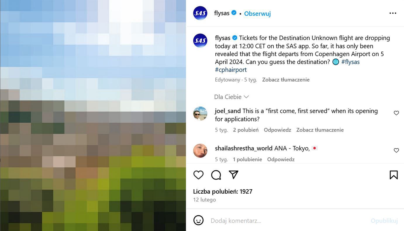 SAS proponują podróż w nieznane.