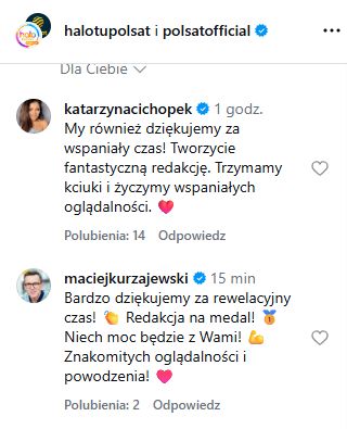 Kasia i Maciek komentują post Polsatu