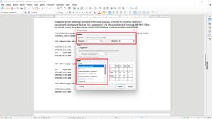 LibreOffice Writer: menu Wstaw Tabelę