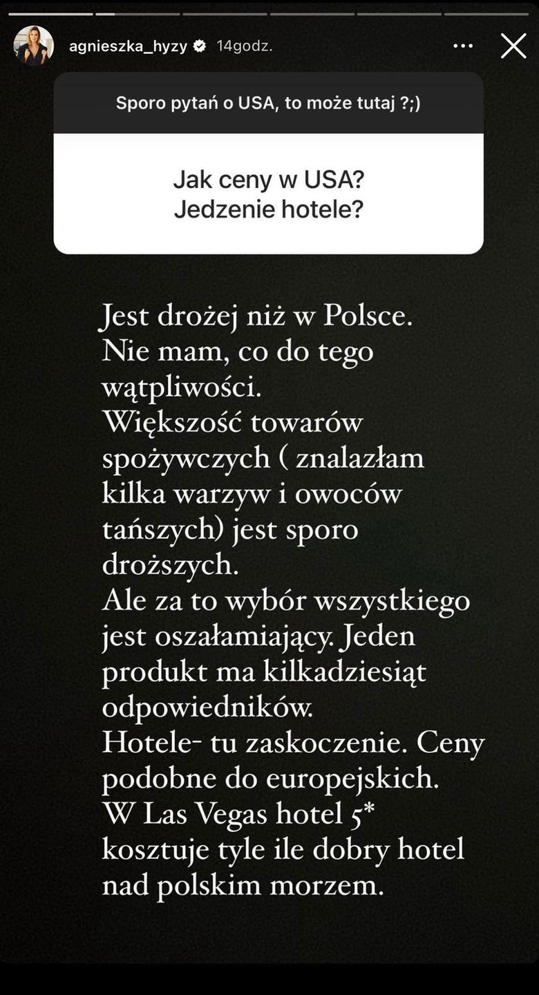 Wczasująca się w Los Angeles Agnieszka Hyży prawi o CENACH W USA
