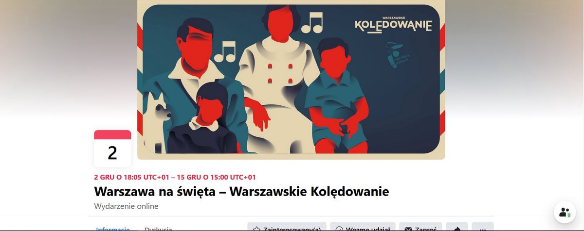 Warszawa. Plakat zachęcający do wspólnego kolędowania
