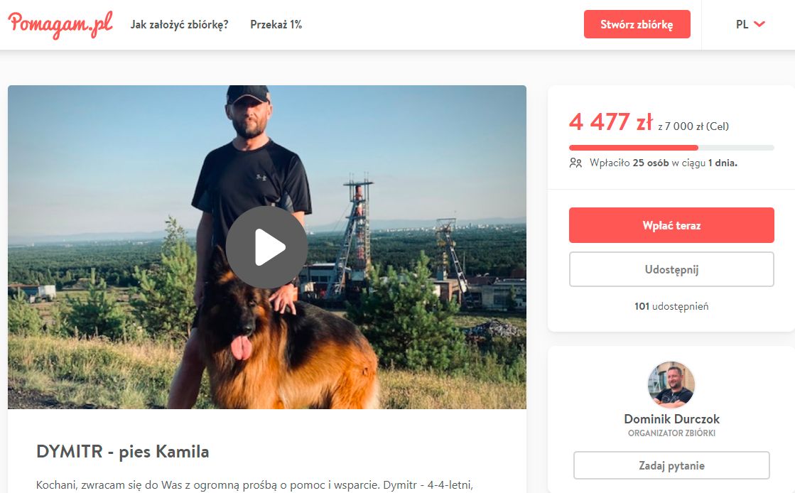 Brat Kamila Durczoka zorganizował zbiórkę na leczenie dla psa dziennikarza 
