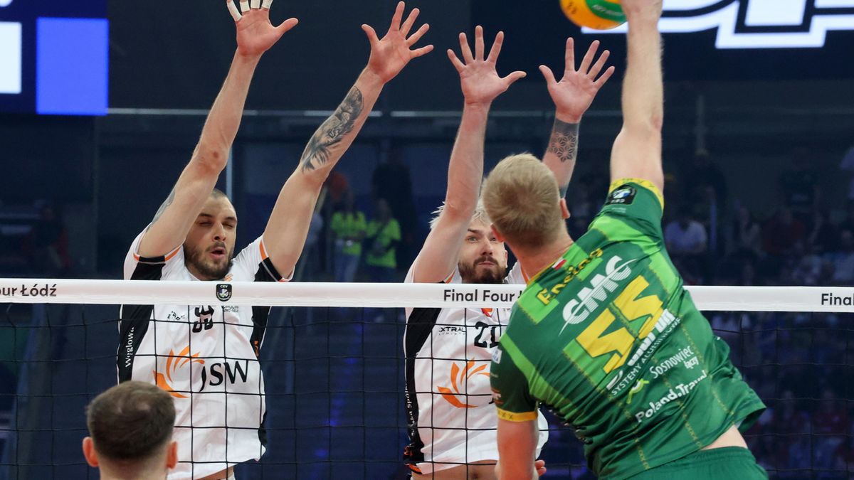 PAP / Marian Zubrzycki / Na zdjęciu: Atak Kyle'a Ensinga podczas meczu z Jastrzębskim Węglem