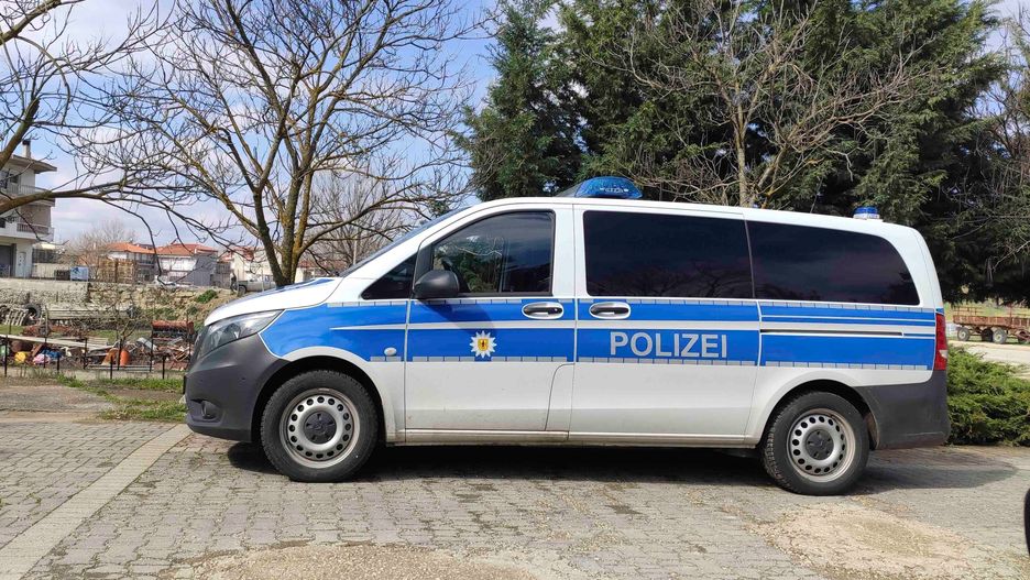 A van from the German police part of the FRONTEX force as seen near the Greek-Turkish borders. The vehicle has the logo of the Federal Police Bundespolizei or BPOL and the inscription POLIZEI. Frontex the European Border and Coast Guard Agency is controlling the external European Schengen borders assisting national law enforcement to the member state countries. Operation Poseidon - Poseidon Rapid Intervention oversees the southeastern land border of the EU with Turkey on Evros river (Maritsa or Meriç). The  operation was reinforced in March 2020, during the border crisis when Turkey allowed thousands refugees and migrants to reach the Greek Borderline. Evros, Greece on March 2020 (Photo by Nicolas Economou/NurPhoto via Getty Images)