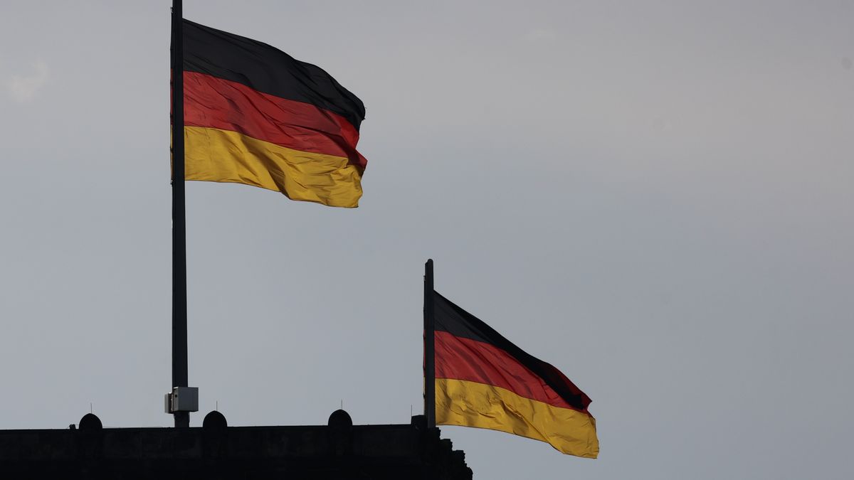 German flags are seen on Reichstag building ahead of the federal election in Berlin, Germany on February 22, 2025. (Photo by Jakub Porzycki/NurPhoto via Getty Images)