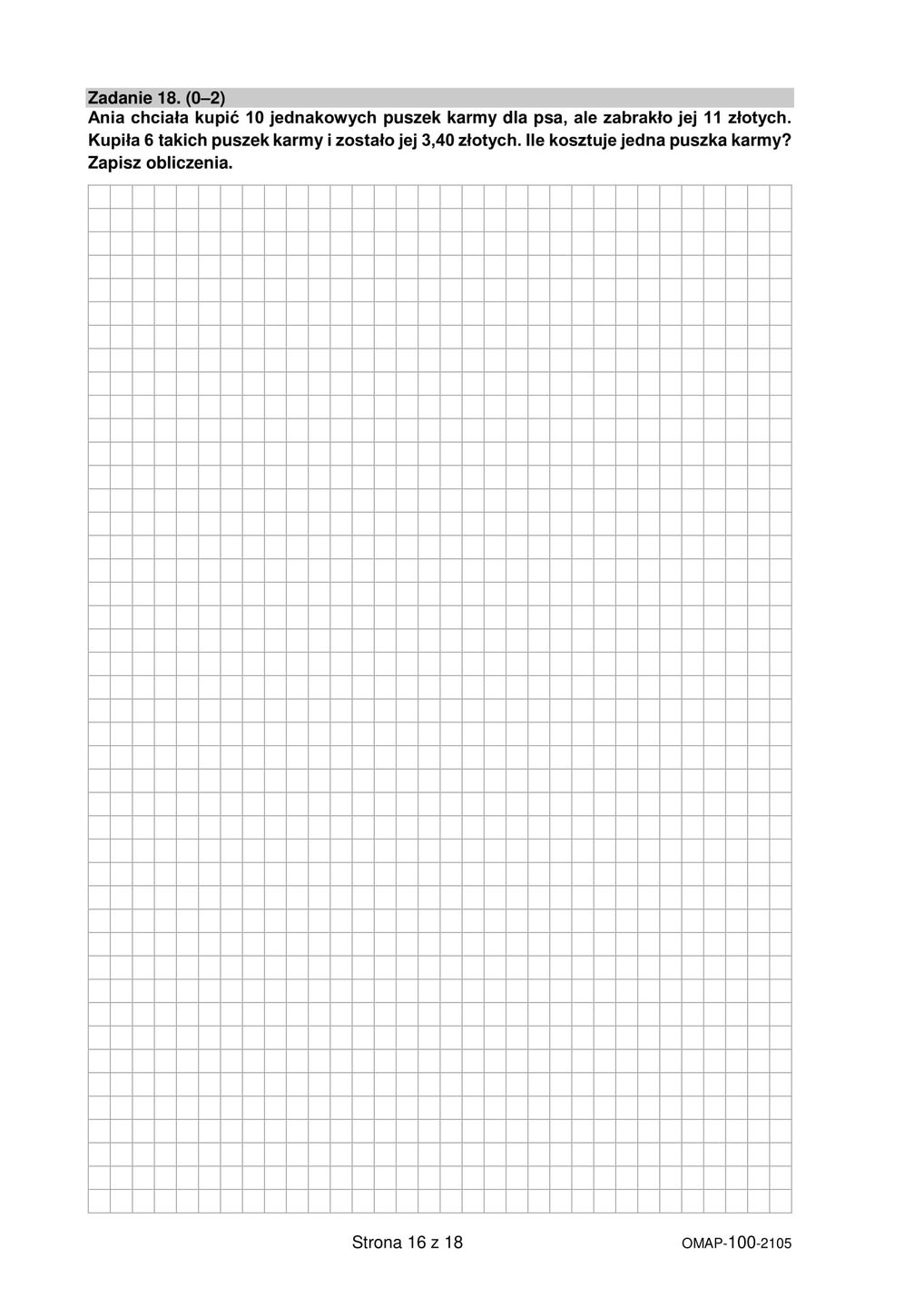 Egzamin ósmoklasisty z matematyki 2021