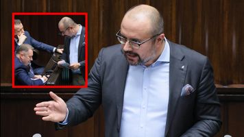 Jabłoński zwrócił się do PiS. Później podszedł do Czarnka. Nagranie