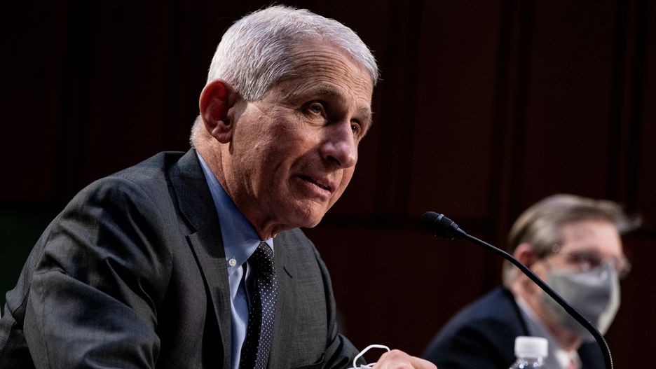 WASHINGTON, DC - MARCH 18: Dr. Anthony Fauci, Director at the National Institute Of Allergy and Infectious Diseases, speaks during a hearing with the Senate Committee on Health, Education, Labor, and Pensions, on the Covid-19 response, on Capitol Hill on March 18, 2021 in Washington, DC. Dr. Anthony Fauci appeared before a joint hearing of the house committees to lay out a timeline for vaccinating children against COVID-19. (Photo by Anna Moneymaker-Pool/Getty Images)